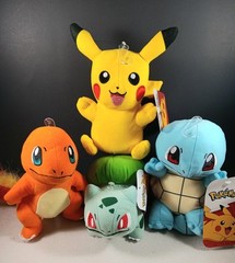 Pokemon Starter Kit 3 Pikachu Bulbasaur Squirtle Plush doll 6″ Stuff Animal New