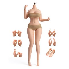 YM611B 1/6 Female Large Bust Pale Plump Seamless Body For 12″ Action Figure Doll