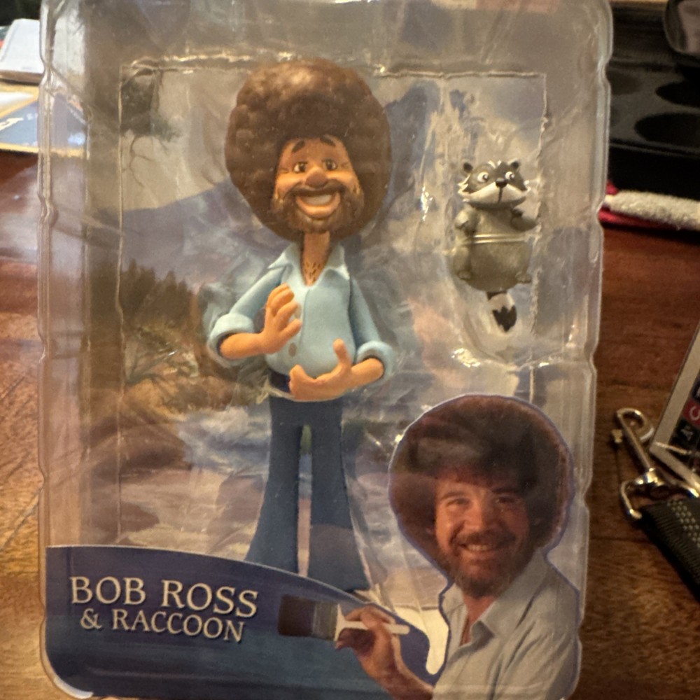 Bob Ross Toony Classics 6 Inch Figure | Bob Ross and Raccoon Neca Free Shipping