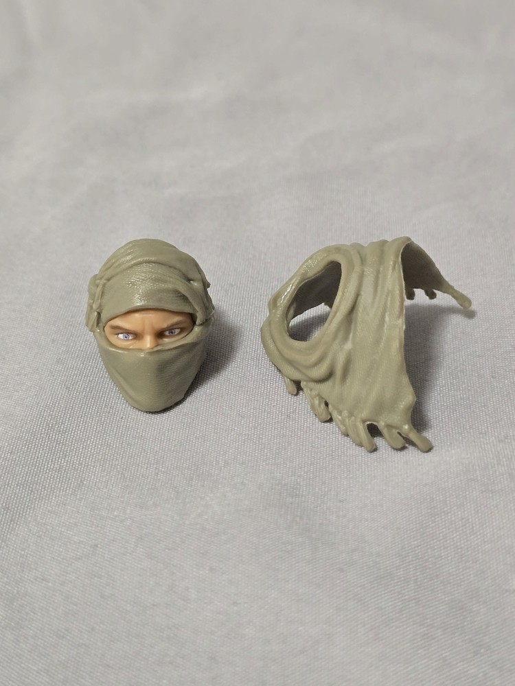 Valaverse The Black Action Force Vane Male Masked Head + Scarf 6″ Fodder 1/12