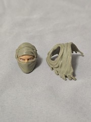 Valaverse The Black Action Force Vane Male Masked Head + Scarf 6″ Fodder 1/12