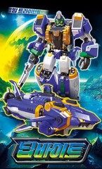 Metal Cardbot S DEEPBITE DEEP BITE Shark Submarine Transforming Robot Figure Toy