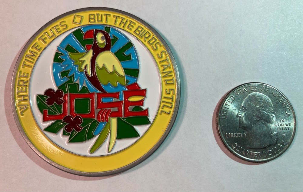 Disneyworld Enchanted Tiki Room 2 inch Medallion Challenge Coin, Jose