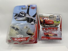 Mattel Disney Pixars Planes Bravo The Jet Fighter & LightningMcQueen Piston Cup