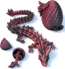 12″ 3D Printed Dragon Egg, Mystery Articulated Crystal Dragon Egg Fidget Toys…