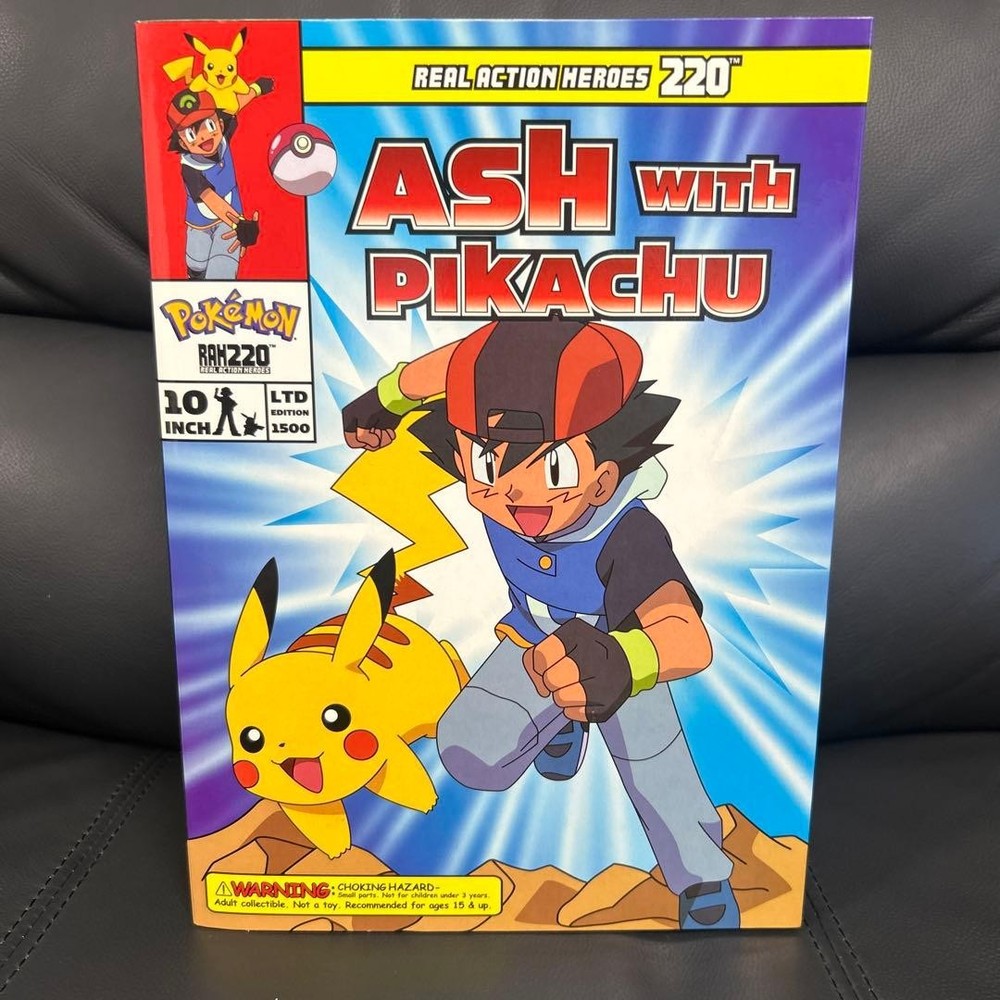 MEDICOM RAH Pokemon Ash Ketchum with Pikachu Figure Sealed 25cm Rare Japan