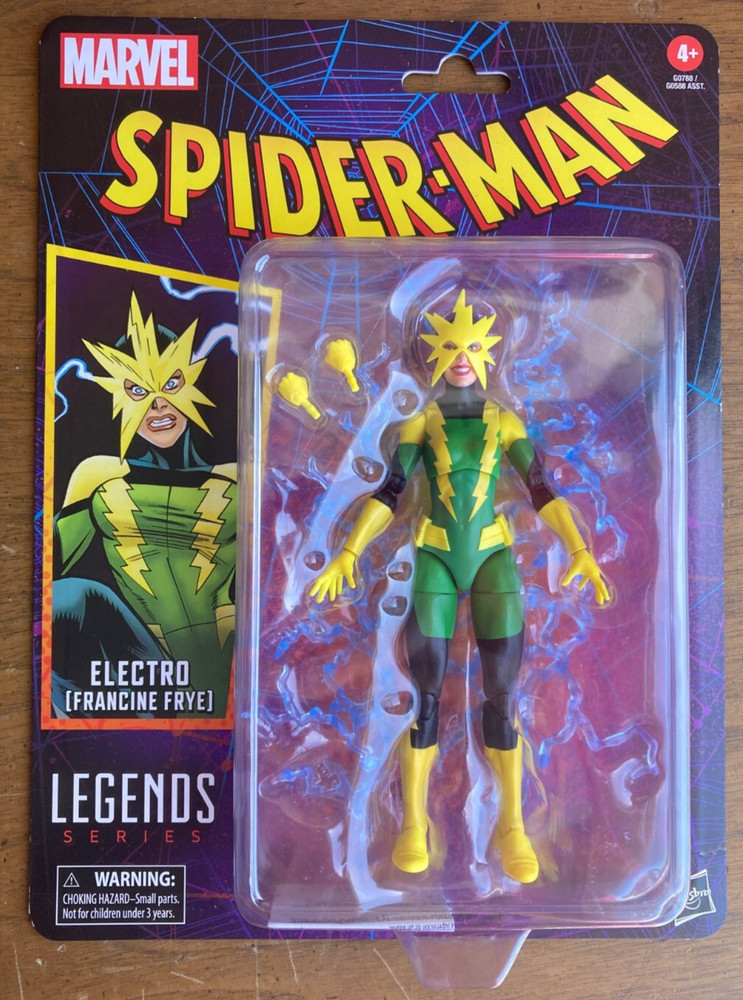 Hasbro Marvel Legends Retro Card Electro Francine Frye 6″ Figure New Sealed