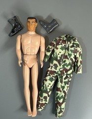 Military Camouflage Action Figure with Boots Outfit Plastic Fabric