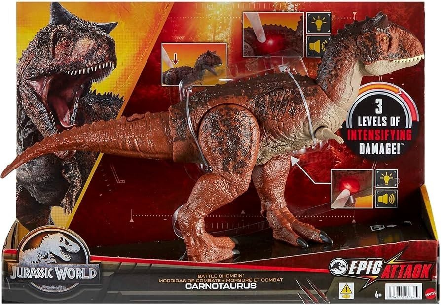 2022 Jurassic World Epic Attack Battle Chompin’ Carnotaurus Light & Sound NEW