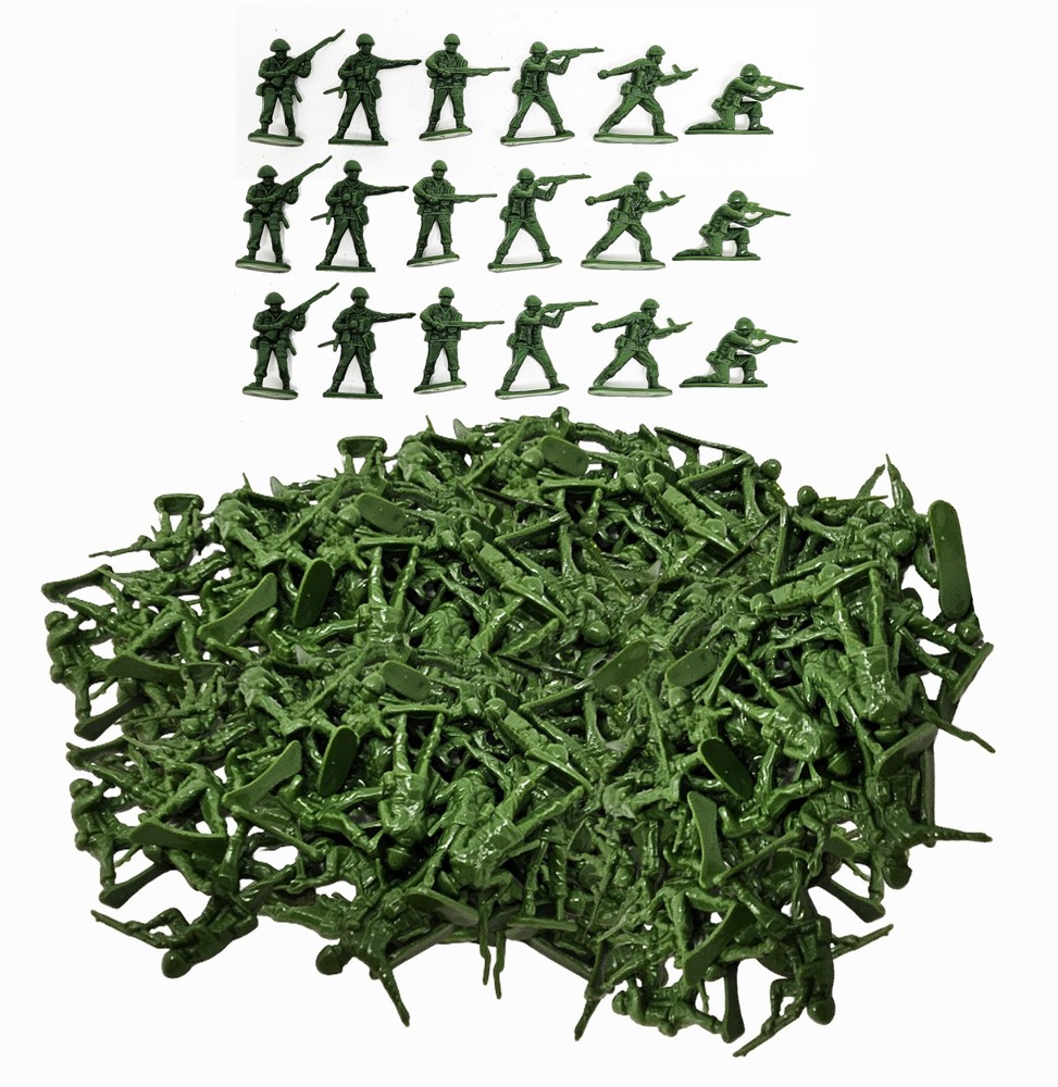 1000 Pcs Green Army Soldiers Military 6 different poses – 1.5″ to 1.75″ tall