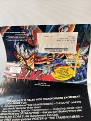 1986 Vintage Transformers The Movie G1 STARS Mailaway Poster Order Form