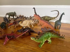 Lot of 15 Dinosaurs Action Figures Assorted Sizes and Brands