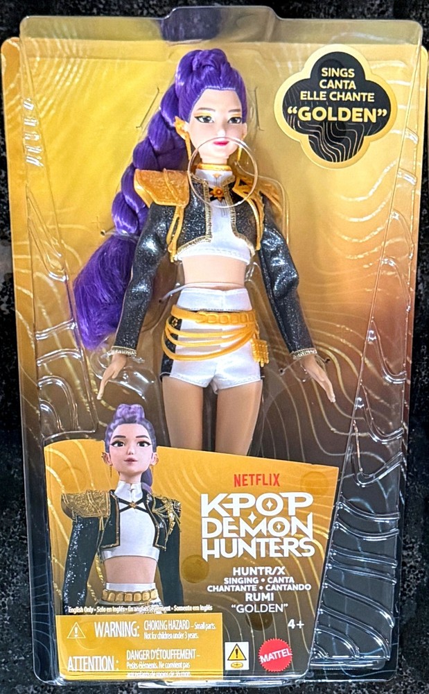 KPop Demon Hunters- Rumi – Mira – Zoey – Singing Golden 11″ Doll HUNTR/X Mattel