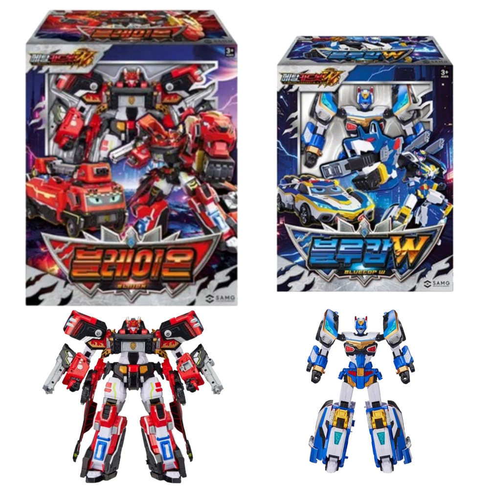 Metal Cardbot W Grand Blue Leon Transforming Robot Set – Blaion & Blue Cop W