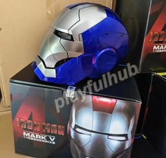 AUTOKING Iron Man MK5 1:1 Helmet Wearable Blue Ver. Voice-control Mask Cosplay