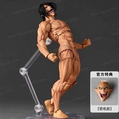 New Revoltech Amazing Yamaguchi Eren Jaeger Attack on Titan Action Figure Anime