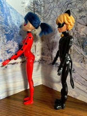 Miraculous LADYBUG CAT NOIR Action Figures Doll Lot 2 Playmates Zag Heroez 2024