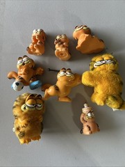 Vintage Garfield Figure Lot PVC Wind Up 80s
