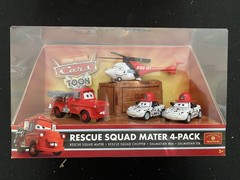 Disney Pixar Cars Toons: Rescue Squad Mater 4-Pack Box Sets in Mint Packages