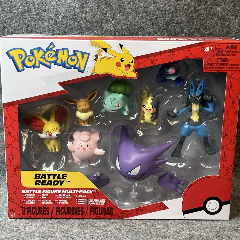 Pokemon Battle Ready Figure Multi-pack 8 Figures, Haunter, Eevee, Lucario, New!