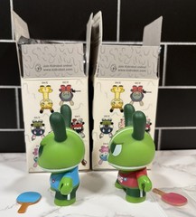 Kidrobot Dunny 2012 Series Ping Pong 3″ Vinyl Figures Mauro Gatti Lot of 2