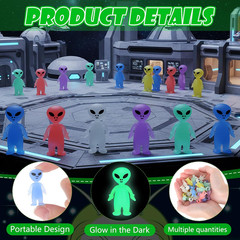 30 Pcs Mini Alien Figures Bulk Glow in the Dark Small Little Tiny Aliens Figurin