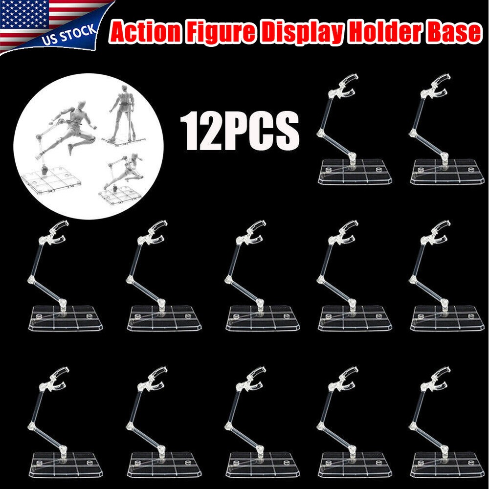 12Pc HG144 Adjustable Action Figure Display Holder Base Doll Model Support Stand
