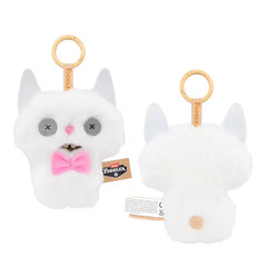 Fuggler Alley Cats 🐱 CHEEZEE (White) 🐱 5″ Plush Bag Charm Keychain Dangler