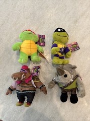 4X Teenage Mutant Ninja Turtles: Mutant Mayhem Plush Toys,8 inch TMNT Soft Dolls