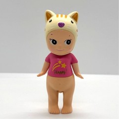 New Kewpie/Angel Collectible Mini Figure, Lucky Pink Tabby Cat Costume, Open Box