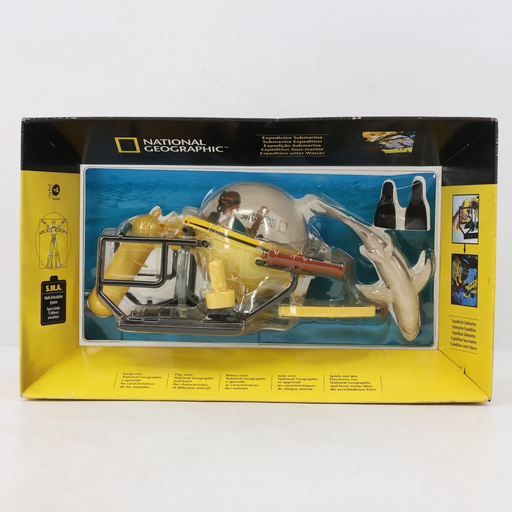 Rare National Geographic Madelman Submarine Expedition Toy Set w/ Shark & Poster