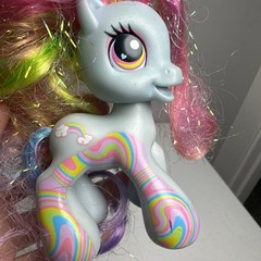 My Little Pony Set Of 4, 2 Little & 2 Large Years- 2003, 2005, 2008 Glitter MLP