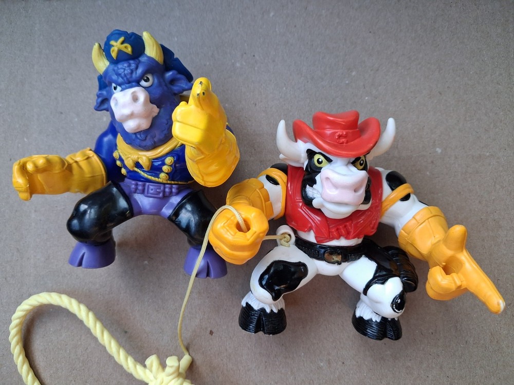 Vintage 1991 Hasbro Cowboy Of Moo Mesa Cowlorado Kid Colonel Cudster set of 2