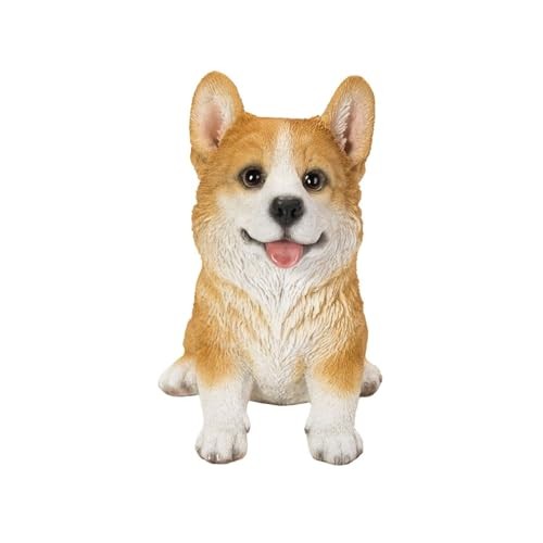 Ubia Sitting Welsh Corgi Figurine 16.5 x 10.5 x 15.5 cm Animal Figurine Garden