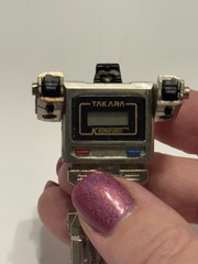 1983 Vintage Takara Kronoform Robot Transformer Watch Silver Untested No Band