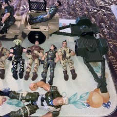 Lot Of Chap Mei Soldier Force Army Military Jeep, 11 Figures, Equipment Used