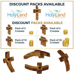 Holy Land Market Olive Wood Pocket Fidget Worry Thumb Crosses (3)