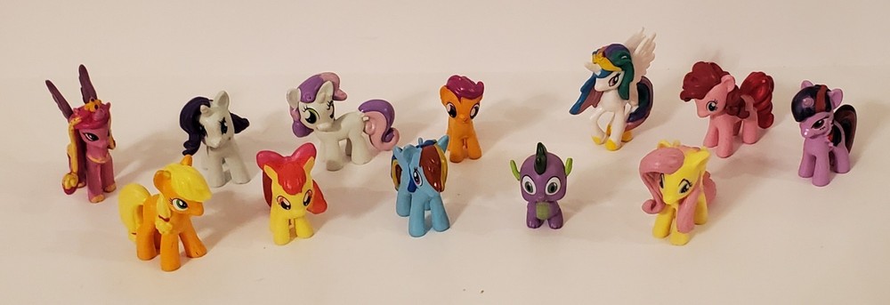 My Little Pony MLP Magic Mini Figures 2″ 12- PVC Ponies W/ Special Spike Fig