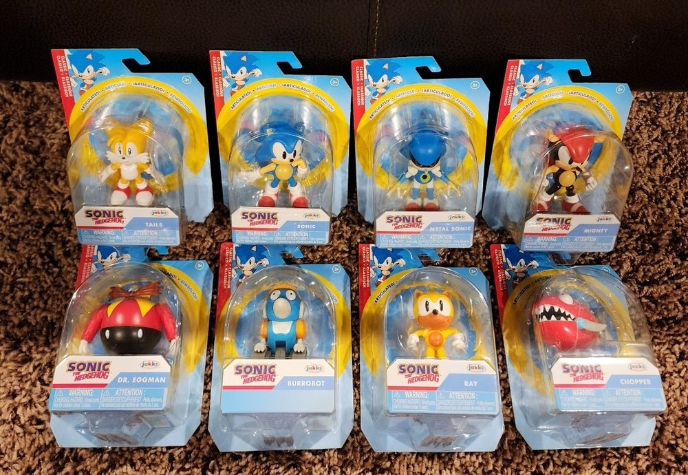 JAKKS SONIC THE HEDGEHOG LOT METAL TAILS MIGHTY BURROBOT RAY EGGMAN CHOPPER NEW