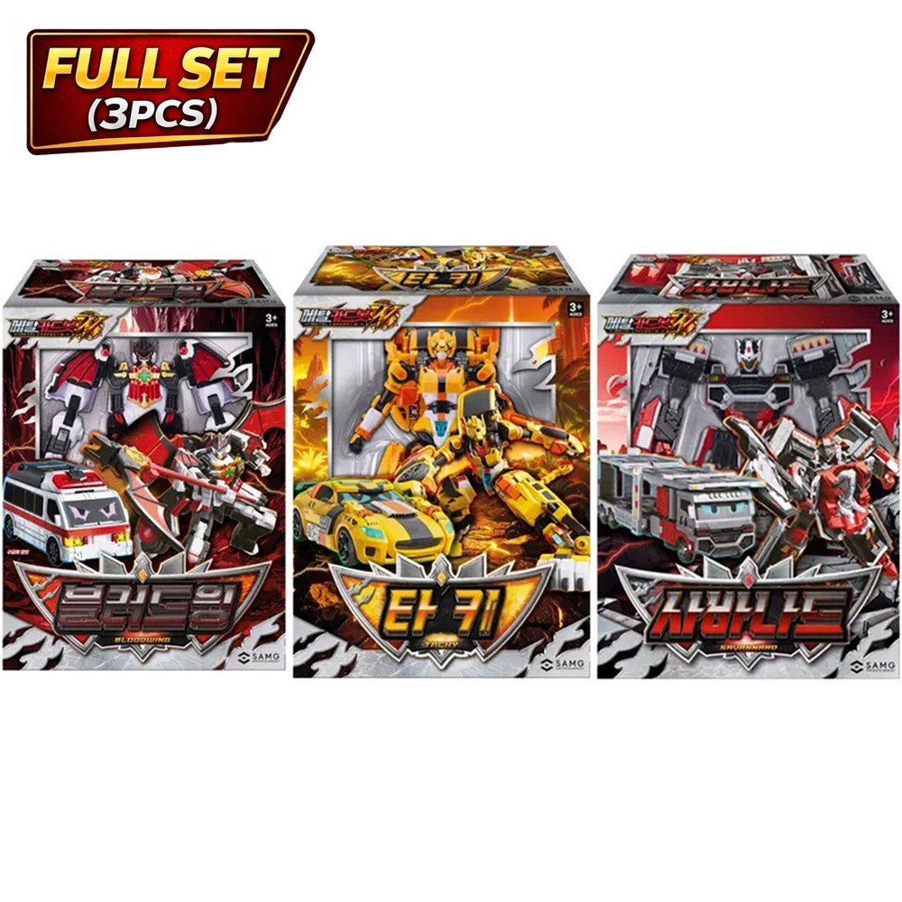 Metal Cardbot W 3 Set Savannard Bloodwing Tachy Transform Robot Toy Korea