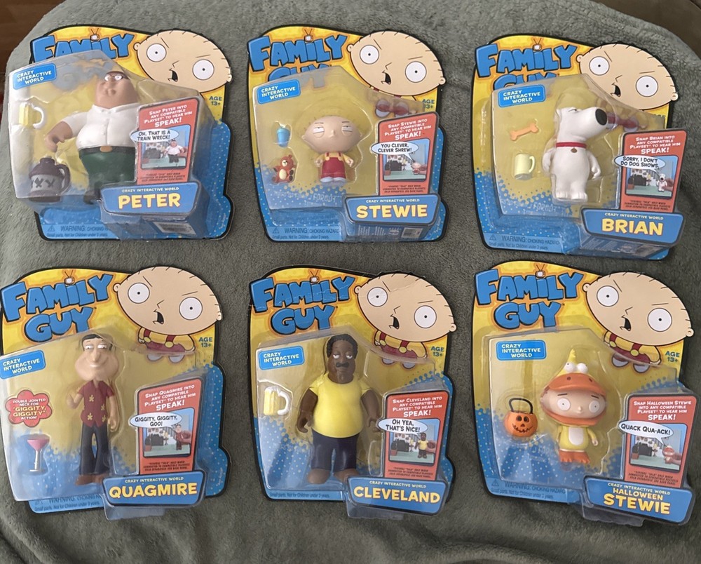 Family Guy Figures by Playmates. Lot Of 6 Brand New and Factory Sealed!