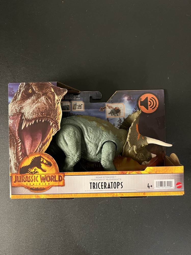 Mattel Jurassic World Dominion Roar Strikers Figure TRICERATOPS New