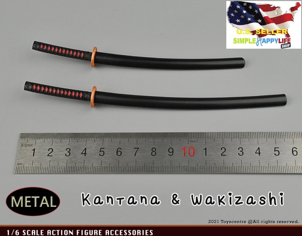 1/6 Katana wakizashi Sword Miyamoto Musashi for 12″ figure hot toys Phicen ❶USA❶