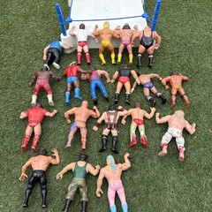 Lot Of 19- WWF TITAN SPORTS LJN COLLECTIBLE WRESTLERS 8 “ Plus RING