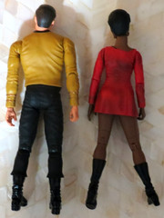 Vintage 2003 Star Trek Lieutenant Uhura Art Asylum + 2008 Captain Kirk Figure