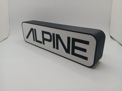 Retro Alpine stereo & radio 80s style logo lightbox sign display light box sign