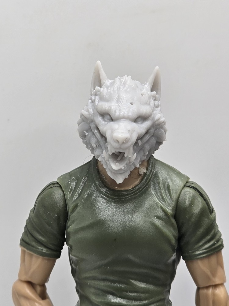 3d PRINT Wolf Warrior HEAD#2 1:18 3 3/4″ GI Joe 25th Anniversary B100