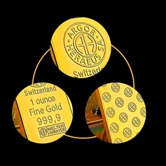 1 oz Swiss Argor Heraeus Gold Bar Gold Coin Bullion Acrylic Seal Packaging