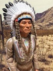 Custom painted, one of a kind. Vintage Marx BOTW Chief Cherokee some accessories