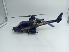 Blue Thunder Helicopter And Rolling Jeep Vehicles Glasslite Brazil Vintage 80 ´s